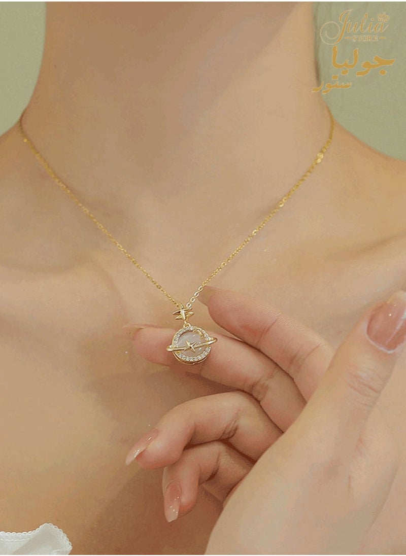 Julia Store Delicate Opal Planet Necklace  - Image 3