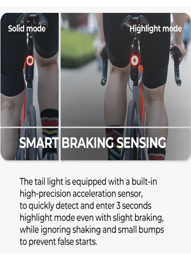 MAGENE L508 Bike Tail Light Bicycle Intelligent Rear Lights Waterproof Brake Sensoring Cycling Warning Lamp Mobilephone Magene APP Control Support 5 Light Modes - Image 5