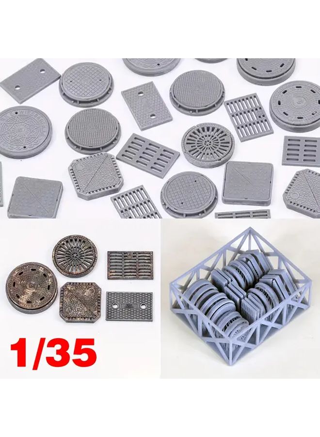 1 35 نموذج مقياس طقم نوع A غطاء بالوعة مصغر ونظام تصريف الصرف الصحي للديوراما - Image 1
