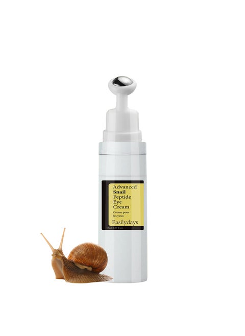 Easilydays Snail Peptide Advanced Under Eye Cream for Dark Circles with 360 Massage Ball Reduces Wrinkles Fine Lines Eye Essence RollOn Firms Moisturizes and Tightens Puffy Eyes for MenWomen