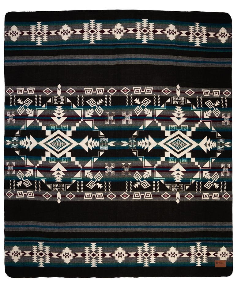 QISU Wool Blanket Throw | Large, Beautiful, Warm, Handmade in Ecuador by Local Artisans |94″ x 78″|Ultra-Soft, Hypoallergenic & Breathable | Non-Itchy or Scratchy Fabric (Jacamars Green) - Image 2