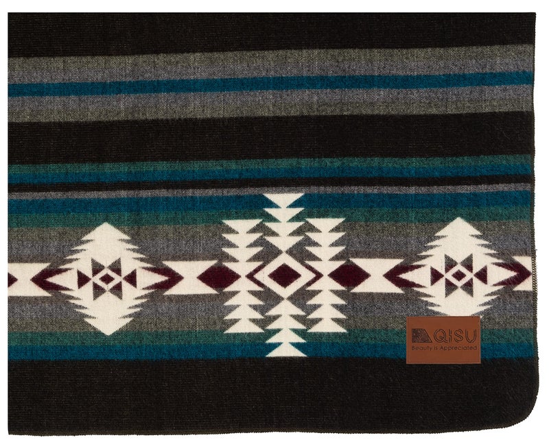 QISU Wool Blanket Throw | Large, Beautiful, Warm, Handmade in Ecuador by Local Artisans |94″ x 78″|Ultra-Soft, Hypoallergenic & Breathable | Non-Itchy or Scratchy Fabric (Jacamars Green) - Image 5