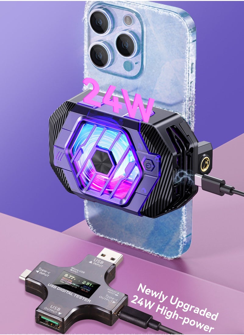 LEOKOR Magnetic Cell Phone Cooler,3S Refrigeration Cold Freezing and Cooling Games are Not stuck,and Semiconductor System,Is Used for Heat Dissipation with Temperature Display,for Gaming,Outdoor Vlog  - Image 2