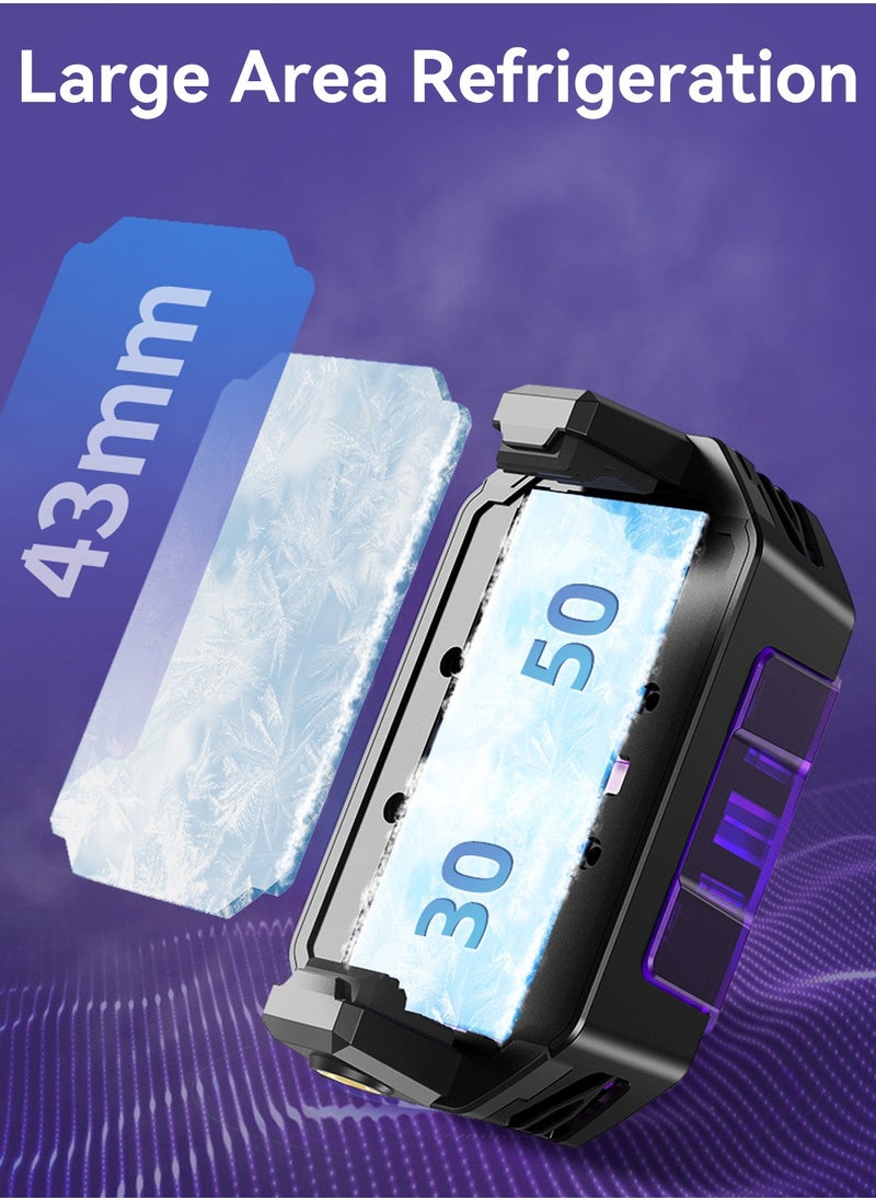 Magnetic Cell Phone Cooler,3S Refrigeration Cold Freezing and Cooling Games are Not stuck,and Semiconductor System,Is Used for Heat Dissipation with Temperature Display,for Gaming,Outdoor Vlog