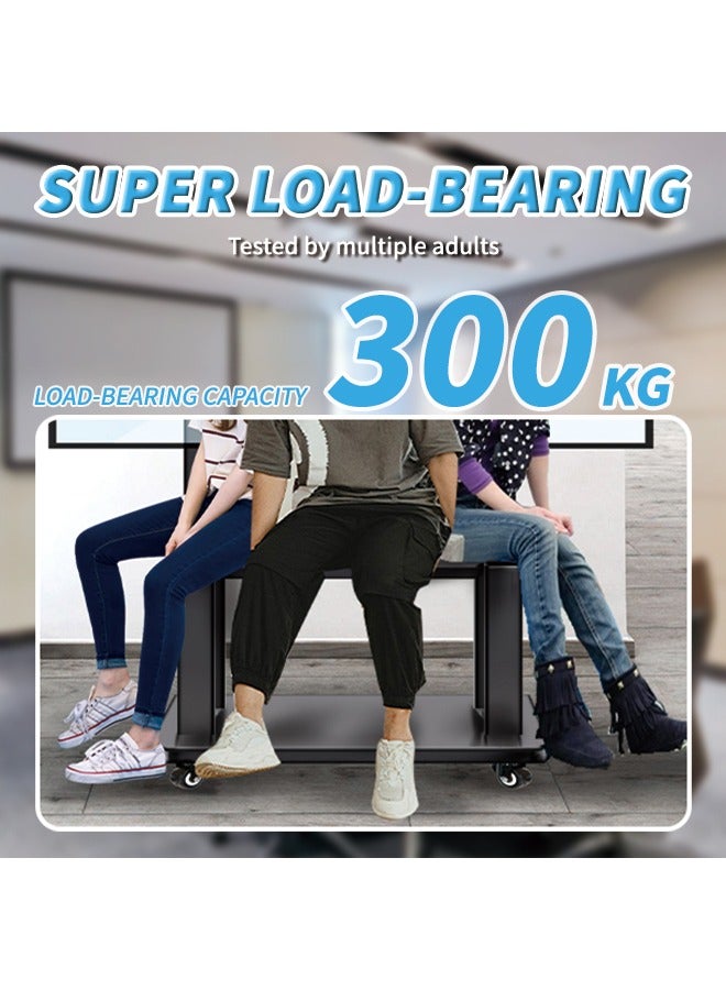 Rolling TV Stand with Lockable Wheels, Height Adjustment TV Floor Stand, Suitable for 32-70" Heavy Duty Mobile Rolling TV Cart LCD LED OLED Flat Screens, Smart Board can Hold Up to 130 Lbs  - Image 5