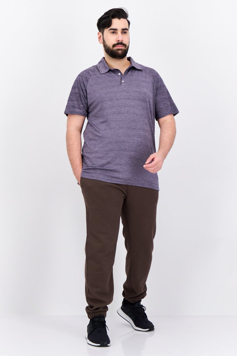 MOTION Men Sportswear Fit Short Sleeve Outdoor Polo Shirts, Purple - Image 4