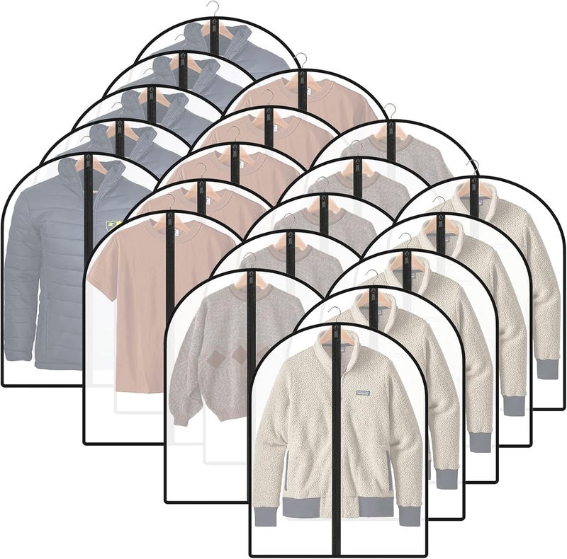 GOYADA 20 x Clothes Covers, Hanging Clothes Cover, Protective Covers with Zip for Shirt/Jacket/T-Shirt, Anti-Dust Waterproof Moth Moisture – 60 x 80 cm - Image 1