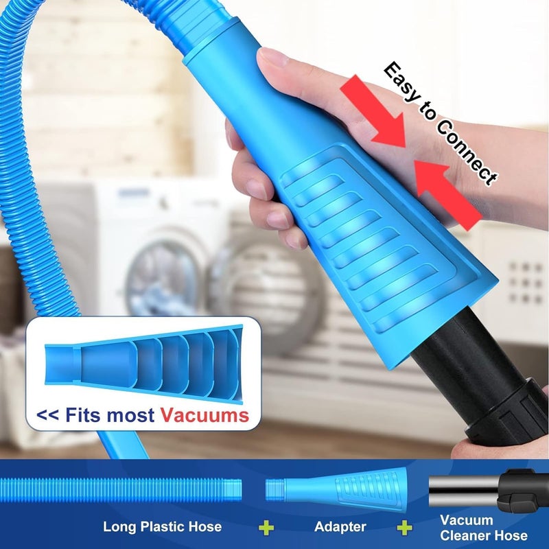 Grofly Washing Machine Hose Household Dryer Lint Brush Vent Cleaner Vacuum Attachment Quickly Lint Remover Washing Machine Outlet Hose Dryer Vent Cleaner Kit Compatible Fast Remove Lint Kit - Image 5