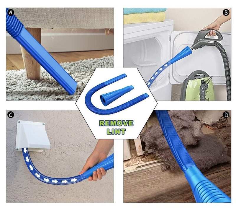 Grofly Washing Machine Hose Household Dryer Lint Brush Vent Cleaner Vacuum Attachment Quickly Lint Remover Washing Machine Outlet Hose Dryer Vent Cleaner Kit Compatible Fast Remove Lint Kit - Image 3
