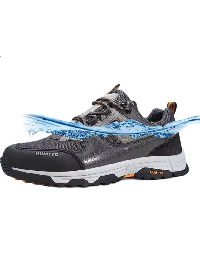 HUMTTO Waterproof Men'S Low-Cut Anti-Slip Hiking Shoes All-Season Outdoor Leisure Men'S Shoes Deep Grey Size 39 - Image 1