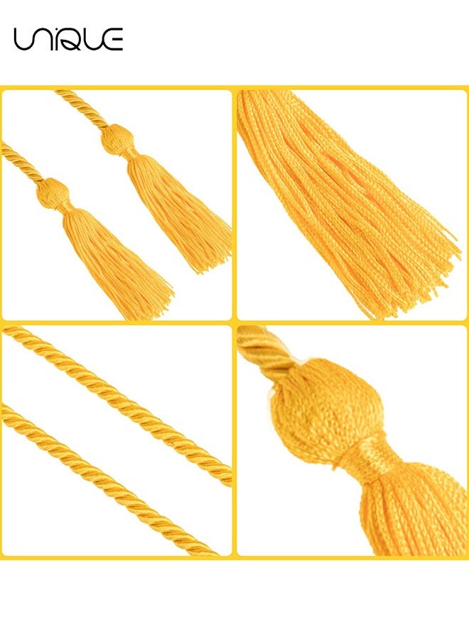 Unique 6Pcs Graduation Honor Cords, 67 Inch Graduation Gold Tassels Honor Cords Long Yellow Rayon Braided Honor Cords for College Graduates Bachelor Master Doctor Graduation Ceremony  - Image 3