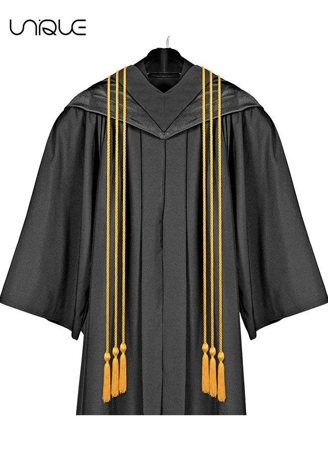 Unique 6Pcs Graduation Honor Cords, 67 Inch Graduation Gold Tassels Honor Cords Long Yellow Rayon Braided Honor Cords for College Graduates Bachelor Master Doctor Graduation Ceremony  - Image 4