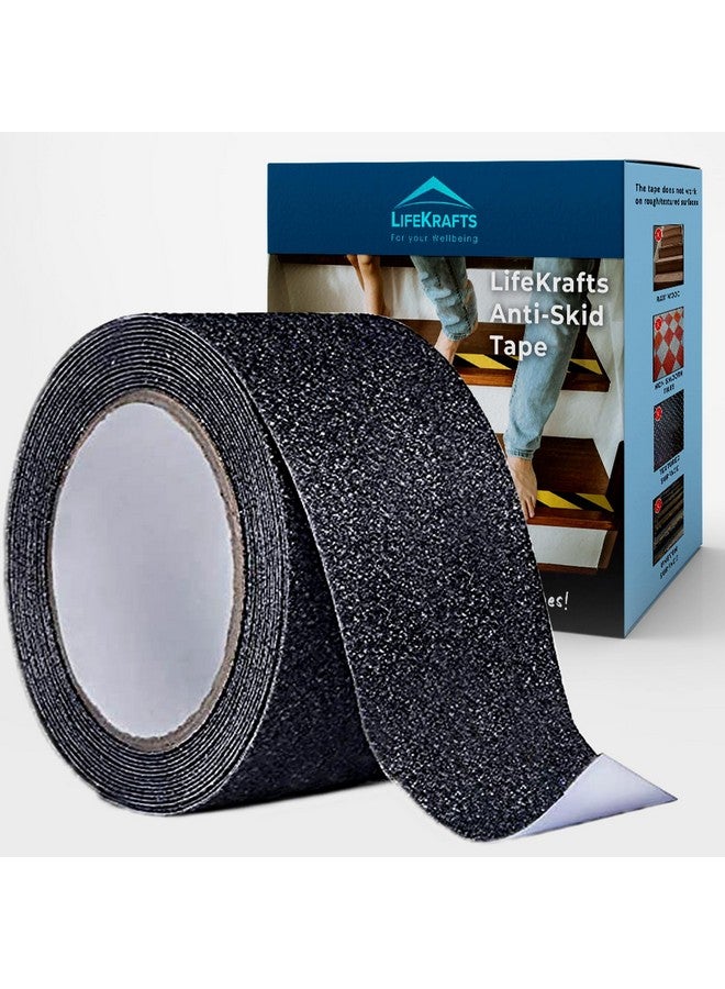 Lifekrafts Lifekrafts Anti-Skid Tape For Stairs High Traction Abrasive Tape for Slippery Floors, Staircase, Ramps, Indoor, Outdoor, 18m x 50mm (Black) - 1 Pack  - Image 1