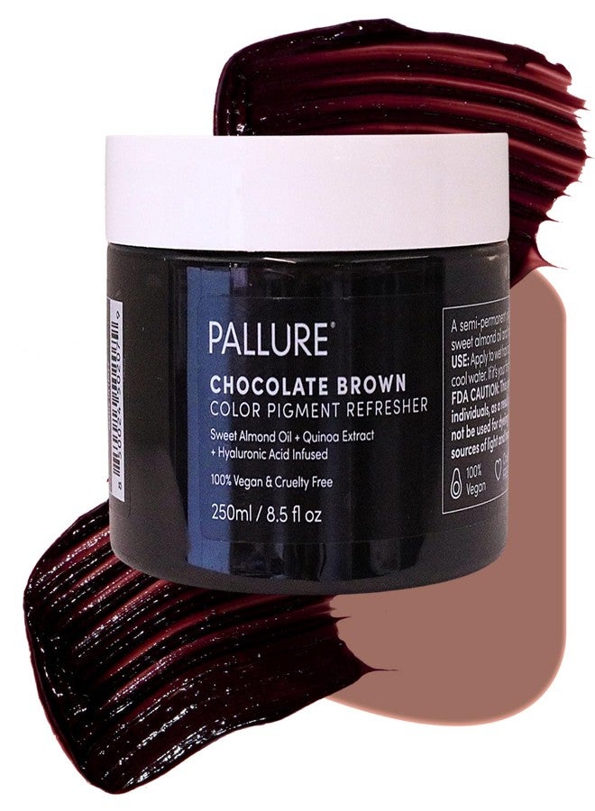 Pallure Color Pigment Refresher Mask, Semi Permanent Hair Color Depositing Conditioner, 8.5 Oz (Brown) - Image 1