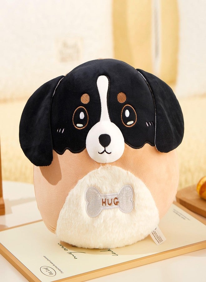 CozyWorld وسادة محشوة من كوزي وورلد 12" على شكل كلب بيرنيز ماونتن، دمية محشوة لطيفة من كلب بيرنيز ماونتن، لعبة محشوة ناعمة للكلاب، هدايا عيد ميلاد للنساء والأولاد والبنات، لعشاق الكلاب، أسود وبني - Image 4