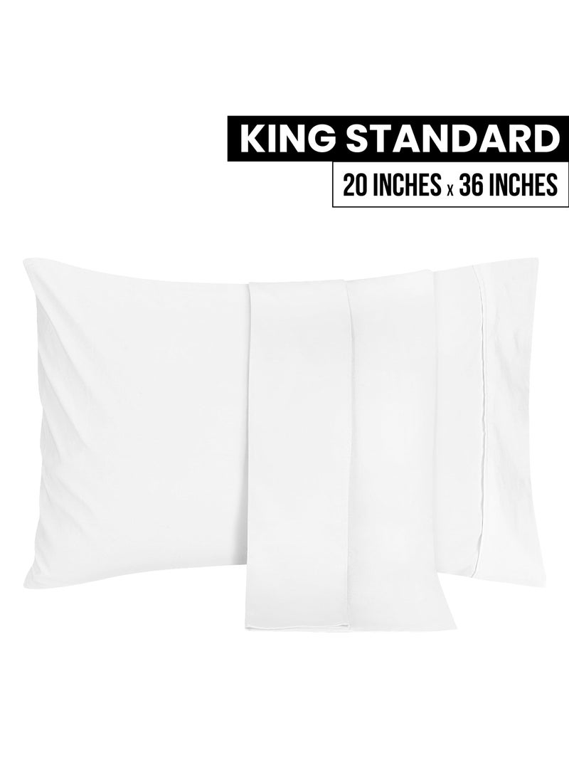 Utopia Bedding Utopia Bedding King Standard Pillow Cases - 2 Pack - Envelope Closure - Soft Brushed Microfiber Fabric - Shrinkage and Fade Resistant Pillow Covers 20 X 36 Inches (King Standard  White)  - Image 2
