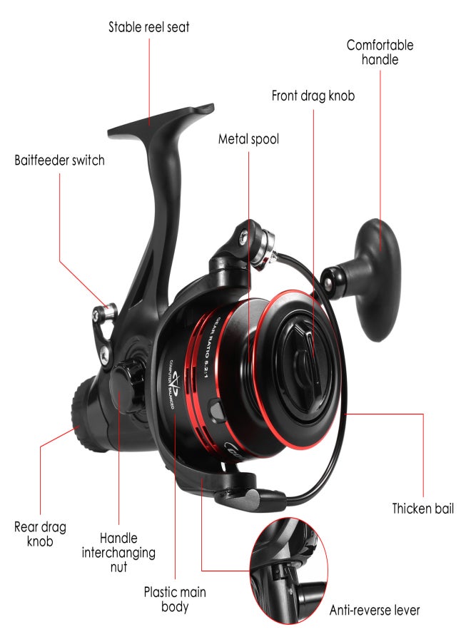 COONOR 9+1 BB Smooth Fishing Reels Lightweight Spinning Fishing Reel with Spare Plastic Spool Fishing Tackle - Image 2