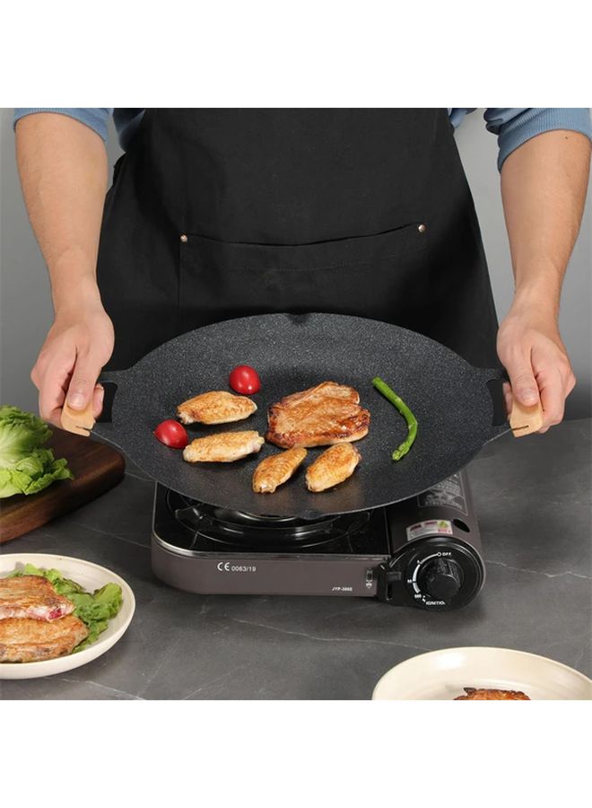 Wood Color Solid Pan Insulated Handles Anti Scald BBQ Grip Heat Resistant 450F Ergonomic Cookware Set - Image 3