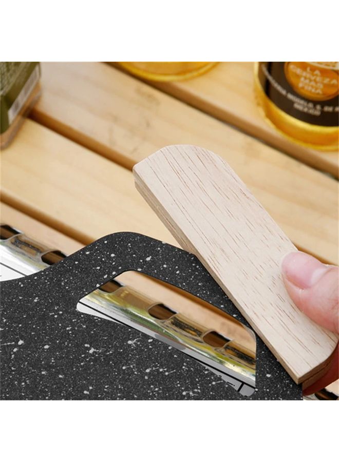 Wood Color Solid Pan Insulated Handles Anti Scald BBQ Grip Heat Resistant 450F Ergonomic Cookware Set - Image 5