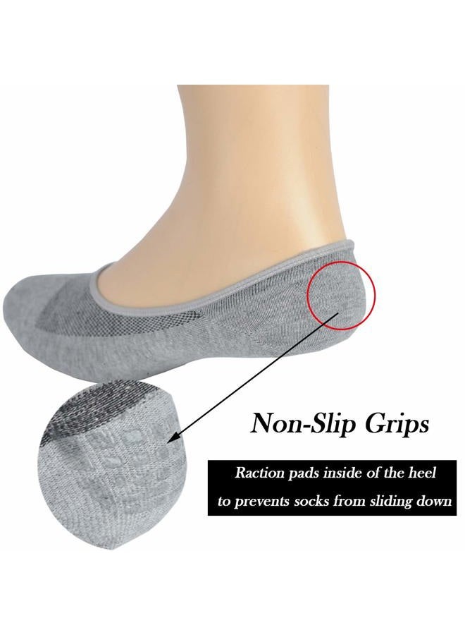 Jormatt 6 Pairs Mens Women Genuine No Show Socks Boys Sneaker Shoes Mesh Knit Low Cut Athletic Cotton Socks Non Slip,Men Shoes size 6-10 - Image 5