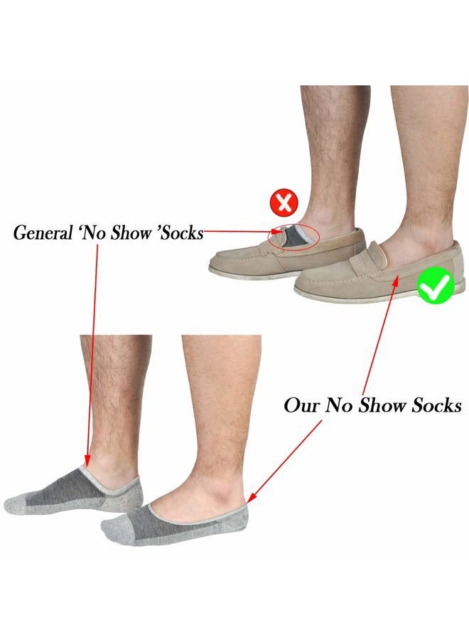 Jormatt 6 Pairs Mens Women Genuine No Show Socks Boys Sneaker Shoes Mesh Knit Low Cut Athletic Cotton Socks Non Slip,Men Shoes size 6-10 - Image 4