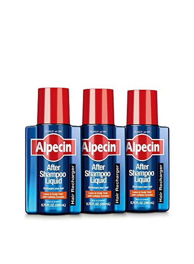 Alpecin سائل الكافيين بعد الشامبو، عبوة من 3 قطع، منشط لفروة الرأس لنمو الشعر الخفيف للرجال، خالٍ من الكبريتات مع زيت الخروع - Image 2