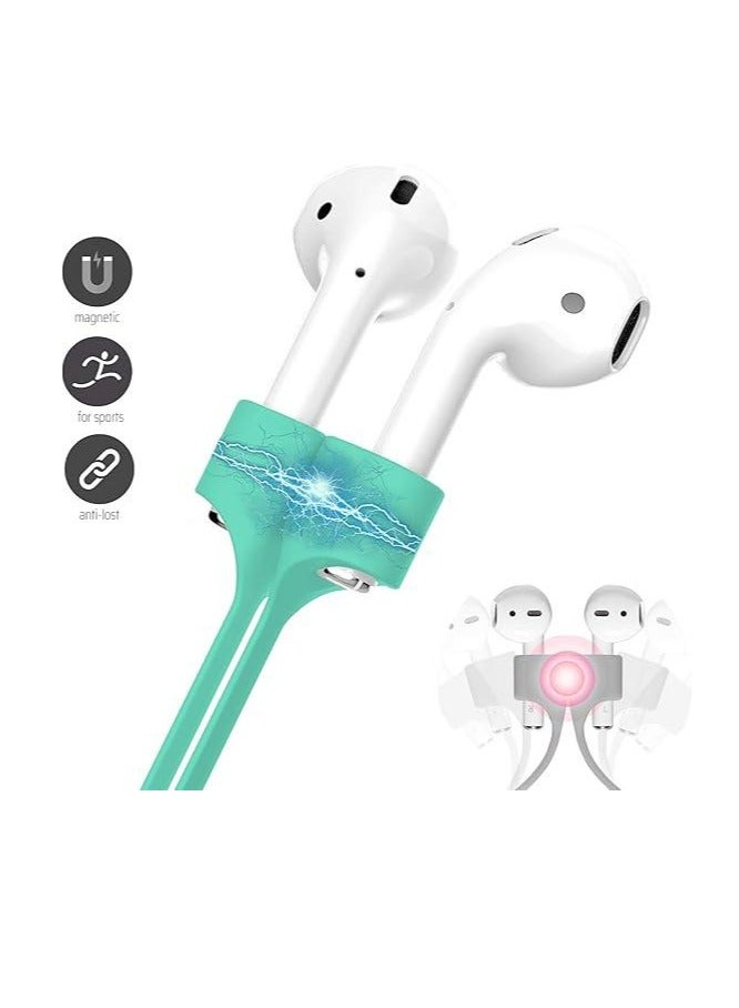 Colorful Magnetic Straps For AirPods Soft Silicone Lanyard Compatible With Airpods - TURQOUISE - Image 4