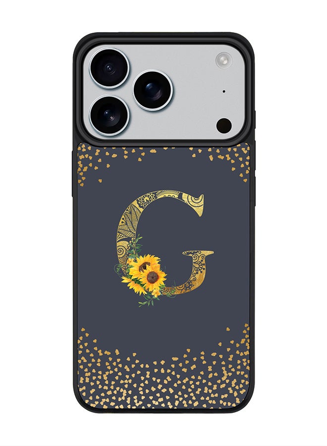 Stylizedd iPhone 17 Pro Case, [Compatible with MagSafe] Slim Magnetic cover Phone Case iPhone 17 Pro -Custom Floral Monogram - G  (Grey ) - Image 1