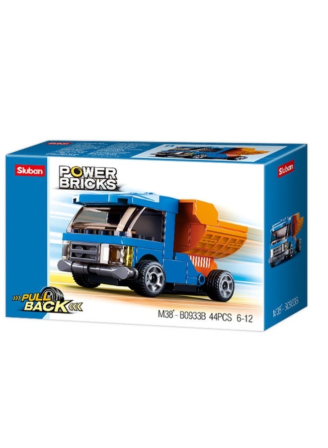 Sluban Sluban - Power Bricks Pull Back Dump Truck 44 Pieces - M38-B0933B  - Image 1