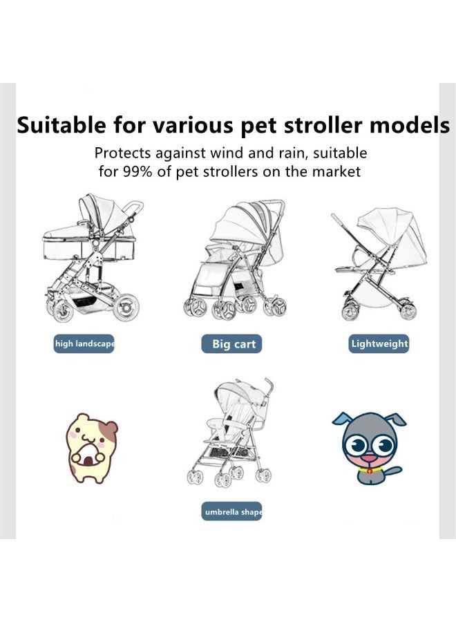 Chabeia Large Size Universal Stroller Rain Cover, Travel Weather Shield for Windproof, Waterproof, Stroller Weather Shield Universal with Rain Cover (Transparent) - Image 5