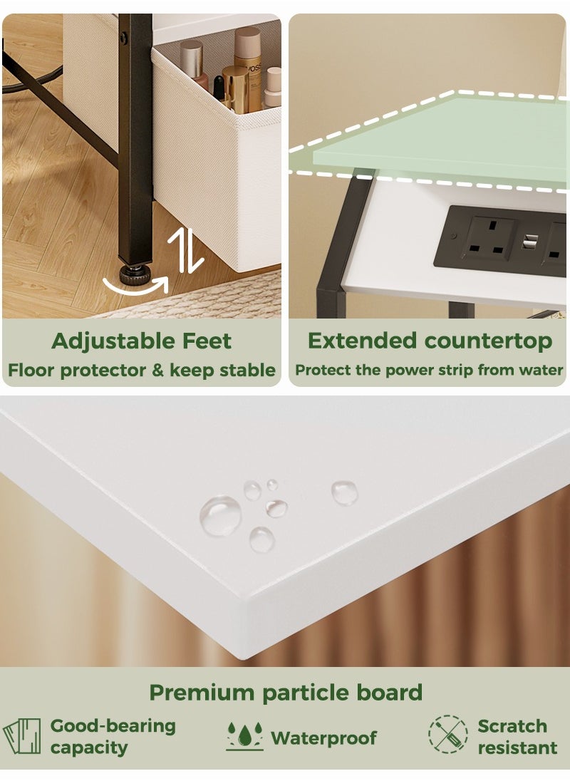 Stubborn Nightstands with Power Strip, Bedside Table with Drawer, Sofa Side Table with Storage  - Image 5