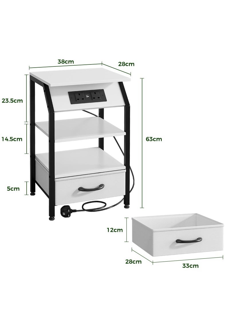 Stubborn - Nightstands with Power Strip, Bedside Table with Drawer, Sofa Side Table with Storage - Image 1