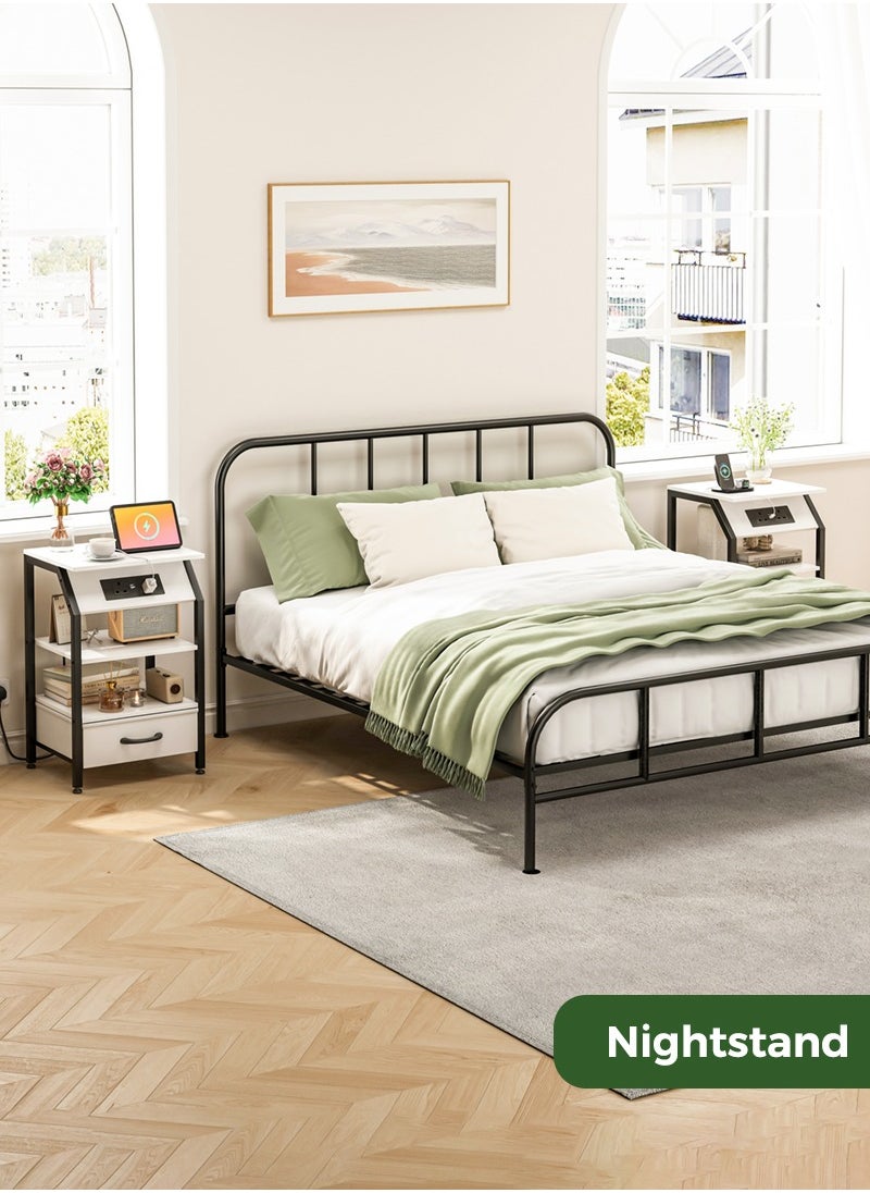 Stubborn - Nightstands with Power Strip, Bedside Table with Drawer, Sofa Side Table with Storage - Image 1