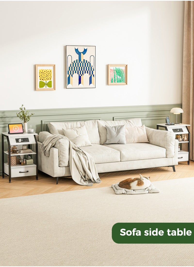 Stubborn - Nightstands with Power Strip, Bedside Table with Drawer, Sofa Side Table with Storage - Image 1