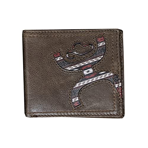 HOOEY BiFold Leather Mens Wallet HandsUp Nomad Print - Image 1