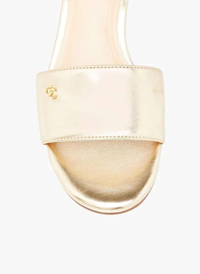 Celeste Womens Solid Slip-On Sandals With Kitten Heels