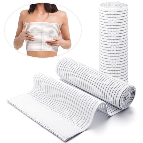 Geiserailie 2 Pcs Chest Compression Wrap Breast Support Band Sports Support Strap Bandage Adjustable Chest Binder for Large Breasted Women Prevent Breast Bounce for Sports RunningWhiteLarge - Image 1