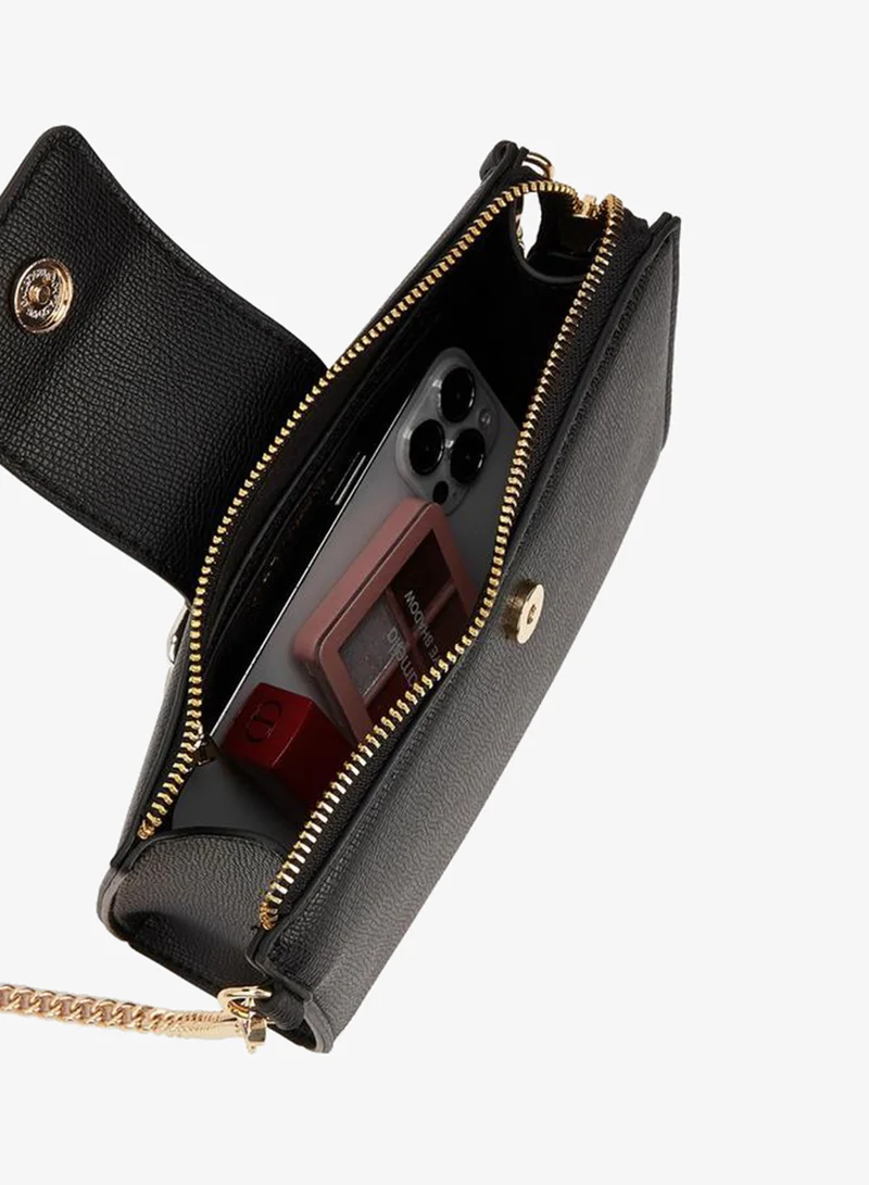 Le Confort BLACK Solid Crossbody Bag with Detachable Chain Strap for Women | Best Price UAE