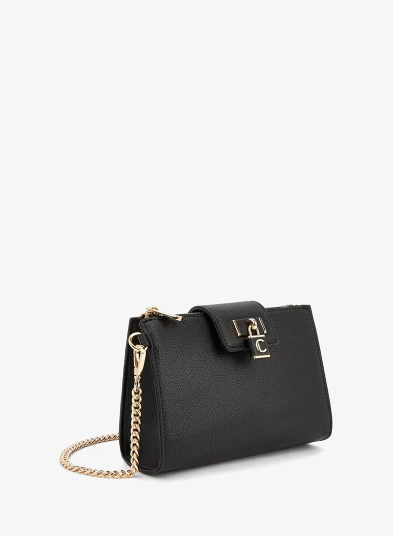 Le Confort BLACK Solid Crossbody Bag with Detachable Chain Strap for Women | Best Price UAE