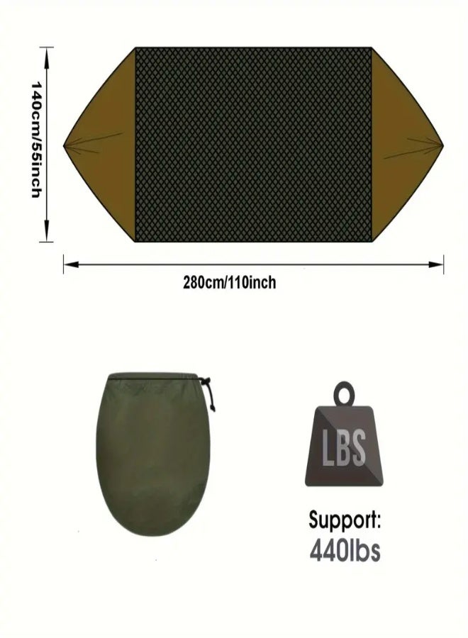 AROAQ Quick-Deploy Nylon Hammock with Built-In Mosquito Net – Anti-Rollover, Sun-Proof, Portable for Camping, Hiking & Backpacking , Blue - Image 4