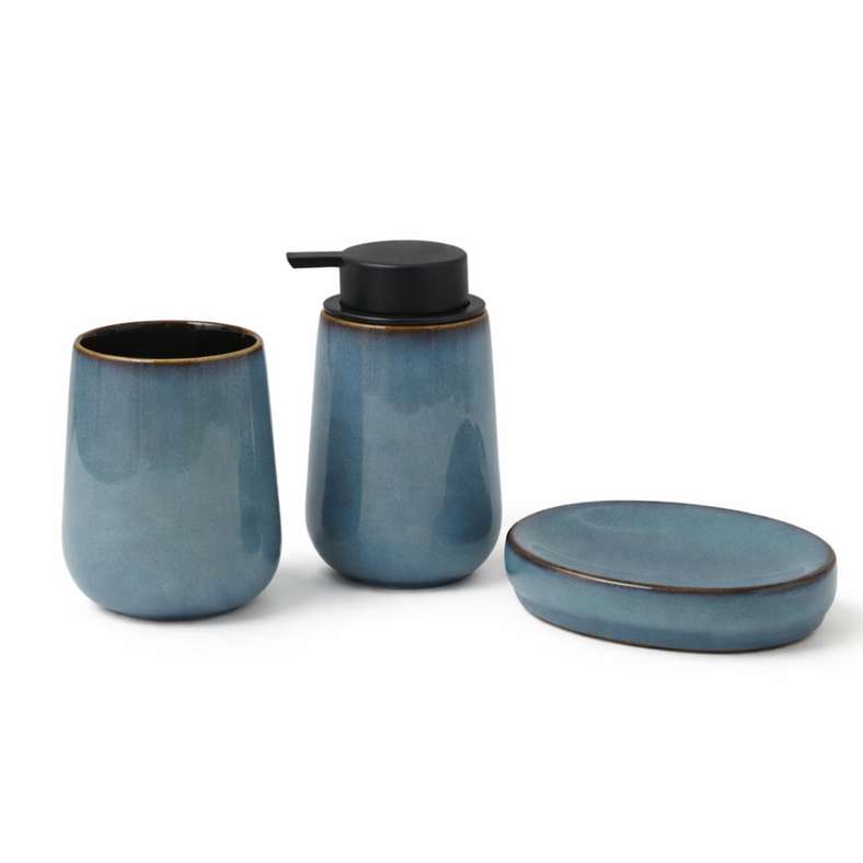 Pan Home مجموعة إكسسوارات الحمام من إيمري - 3 قطع - بحيرة بلو - Image 5