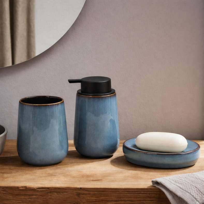 Pan Home مجموعة إكسسوارات الحمام من إيمري - 3 قطع - بحيرة بلو - Image 1