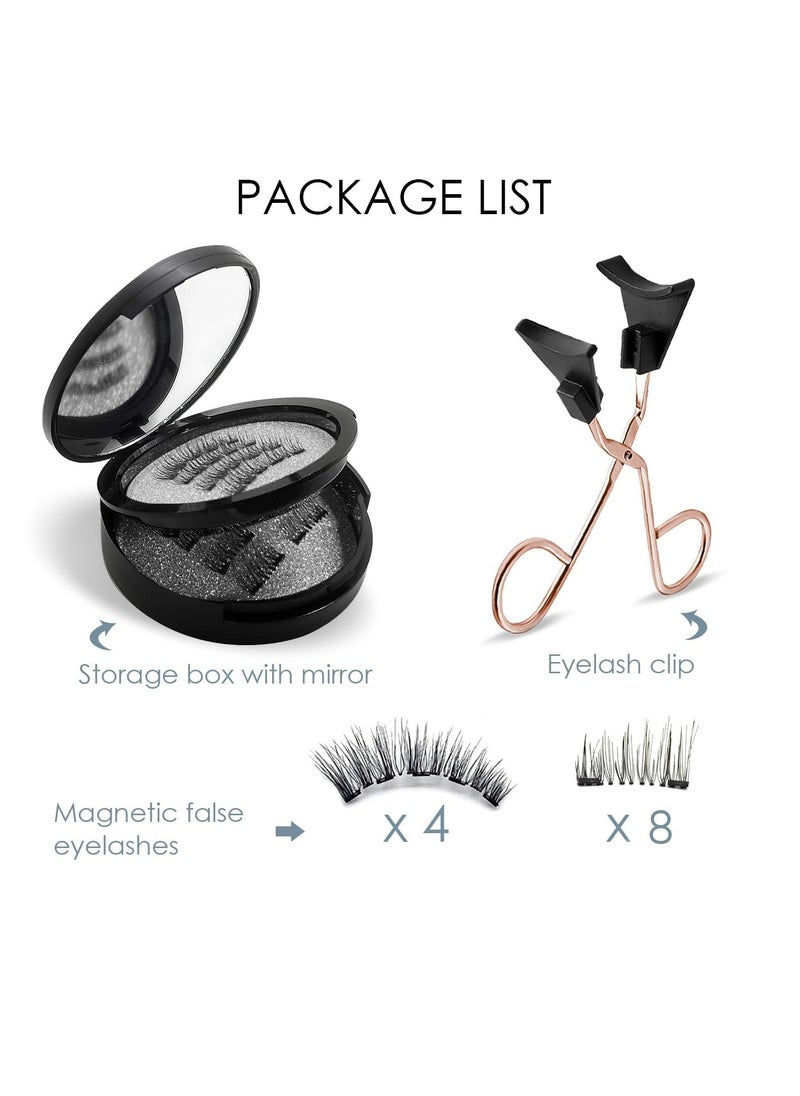 CMGTYYD - Magnetic Eyelashes without Eyeliner -6 Pairs 2 Layers Reusable Magnetic Lashes Without Eyeliner Natural Look,Looking Natural No Glue 3D False Eyelashes Kit, with Applicator Tweezers - Image 1