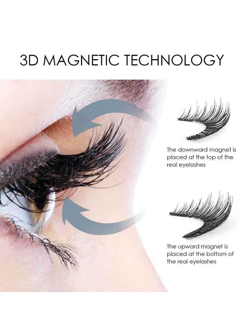 CMGTYYD - Magnetic Eyelashes without Eyeliner -6 Pairs 2 Layers Reusable Magnetic Lashes Without Eyeliner Natural Look,Looking Natural No Glue 3D False Eyelashes Kit, with Applicator Tweezers - Image 1