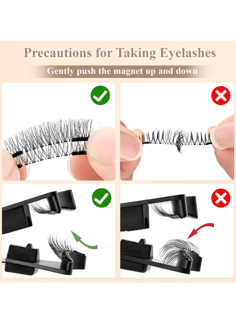 CMGTYYD - Magnetic Eyelashes without Eyeliner -6 Pairs 2 Layers Reusable Magnetic Lashes Without Eyeliner Natural Look,Looking Natural No Glue 3D False Eyelashes Kit, with Applicator Tweezers - Image 1