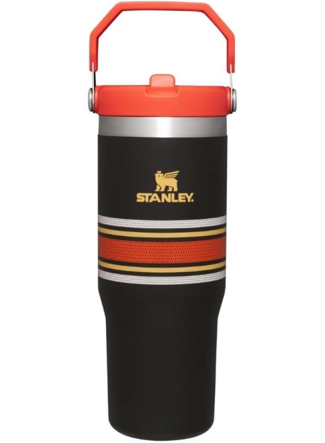 ستانلي كوب ستانلي آيس فلو™ 2.0 ذو ماصة قابلة للطي مع مقبض - زجاجة مياه معزولة من الفولاذ المقاوم للصدأ سعة 30 أونصة (0.85 لتر)، غطاء محكم الإغلاق مقاوم للتسرب، خالٍ من مادة BPA، كوب حراري للمشروبات الباردة والساخنة مناسب للصالة الرياضية والسفر والاستخدام اليومي - (شبكة سوداء) - Image 1