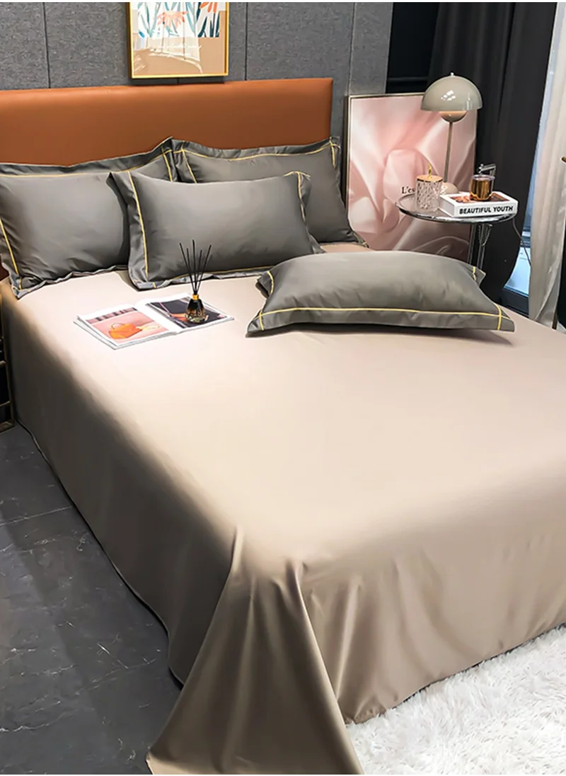 Sharpdo 4-Piece Silk Bedding Set, King Size Duvet Cove Set, Warm in Winter and Cool in Summer Skin-Friendly Breathable Duvet Cover Set King Size