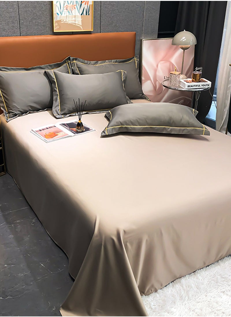 Sharpdo 4-Piece Silk Bedding Set, King Size Duvet Cove Set, Warm in Winter and Cool in Summer Skin-Friendly Breathable Duvet Cover Set King Size  - Image 4