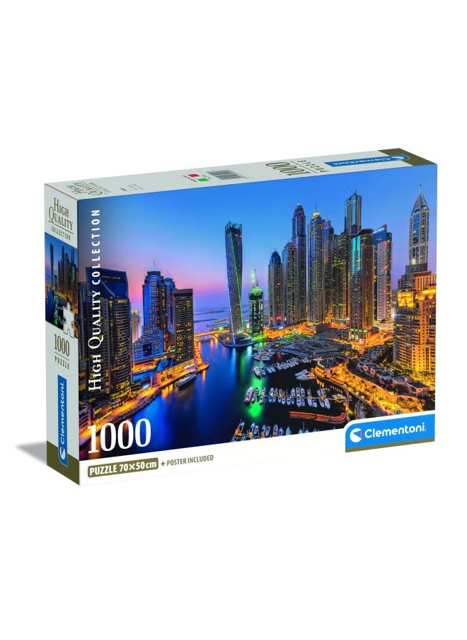 Clementoni Puzzle HQC Dubai Marina+Poster 1000pcs  - Image 1