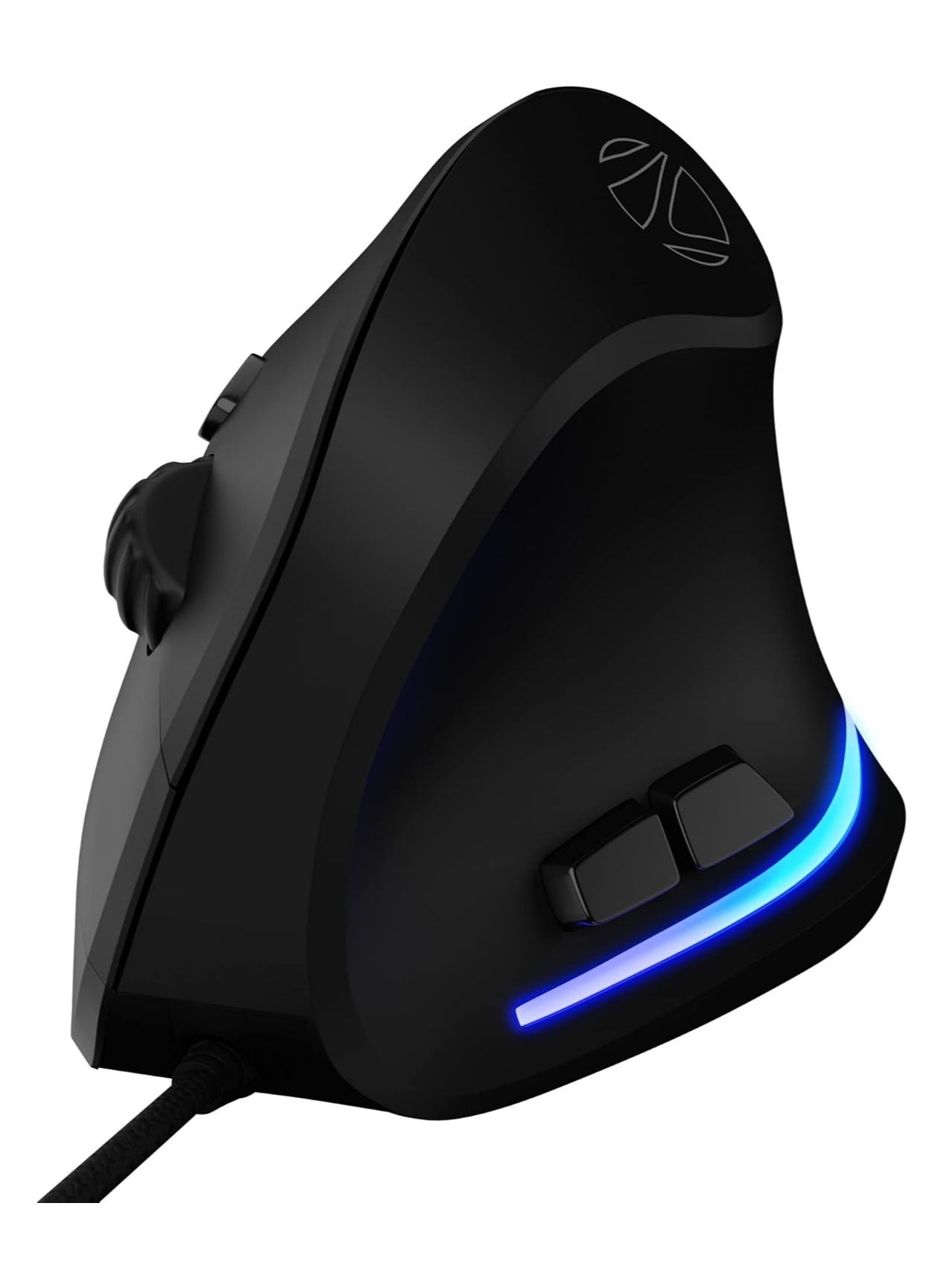 Cozy 6 Button Vertical Gaming Mouse with 3200 DPI max, 1.8m Braided Cable, Led Lights, high Resolution Sensor, Rubber Finish, Ergonomic Design and Plug Play Usage